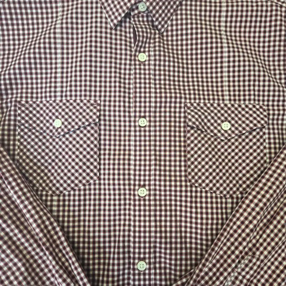 Banana Republic‎ Men’s Check Button down shirt Size L Red Black